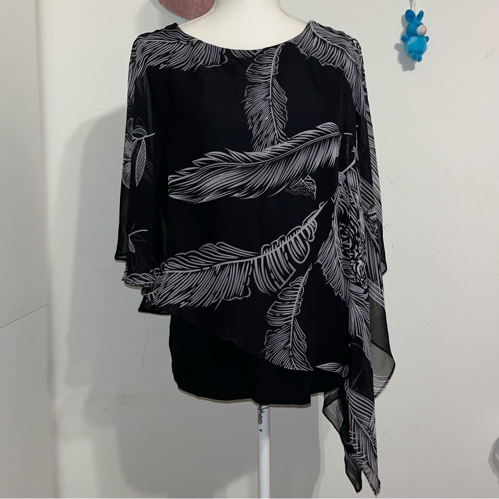 Alison Sheri | Black Feather Blouse